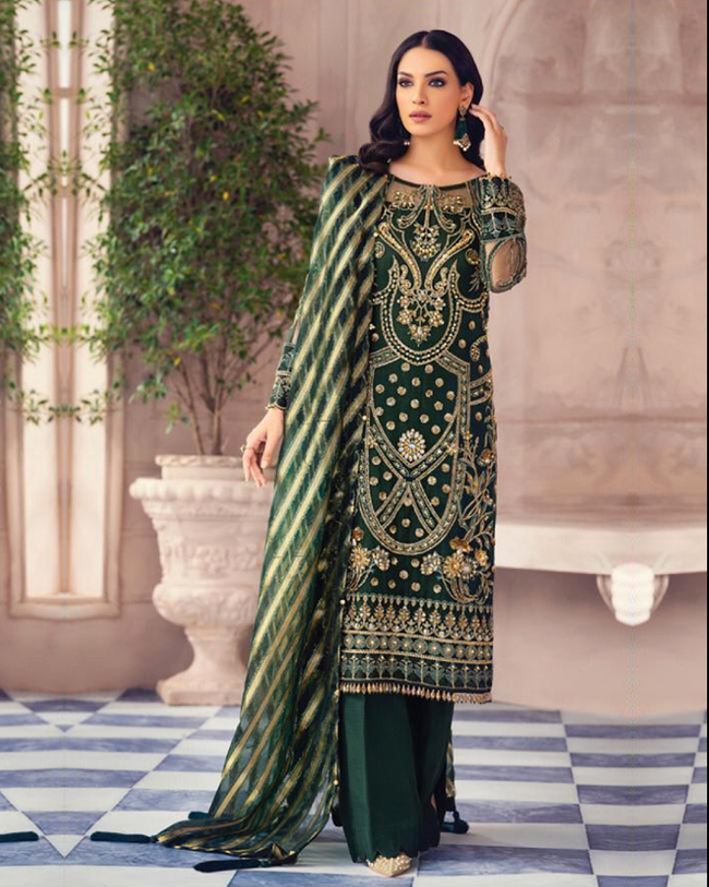 Buy Green New Arrival Mehndi Sharara Suits Online for Women in USA